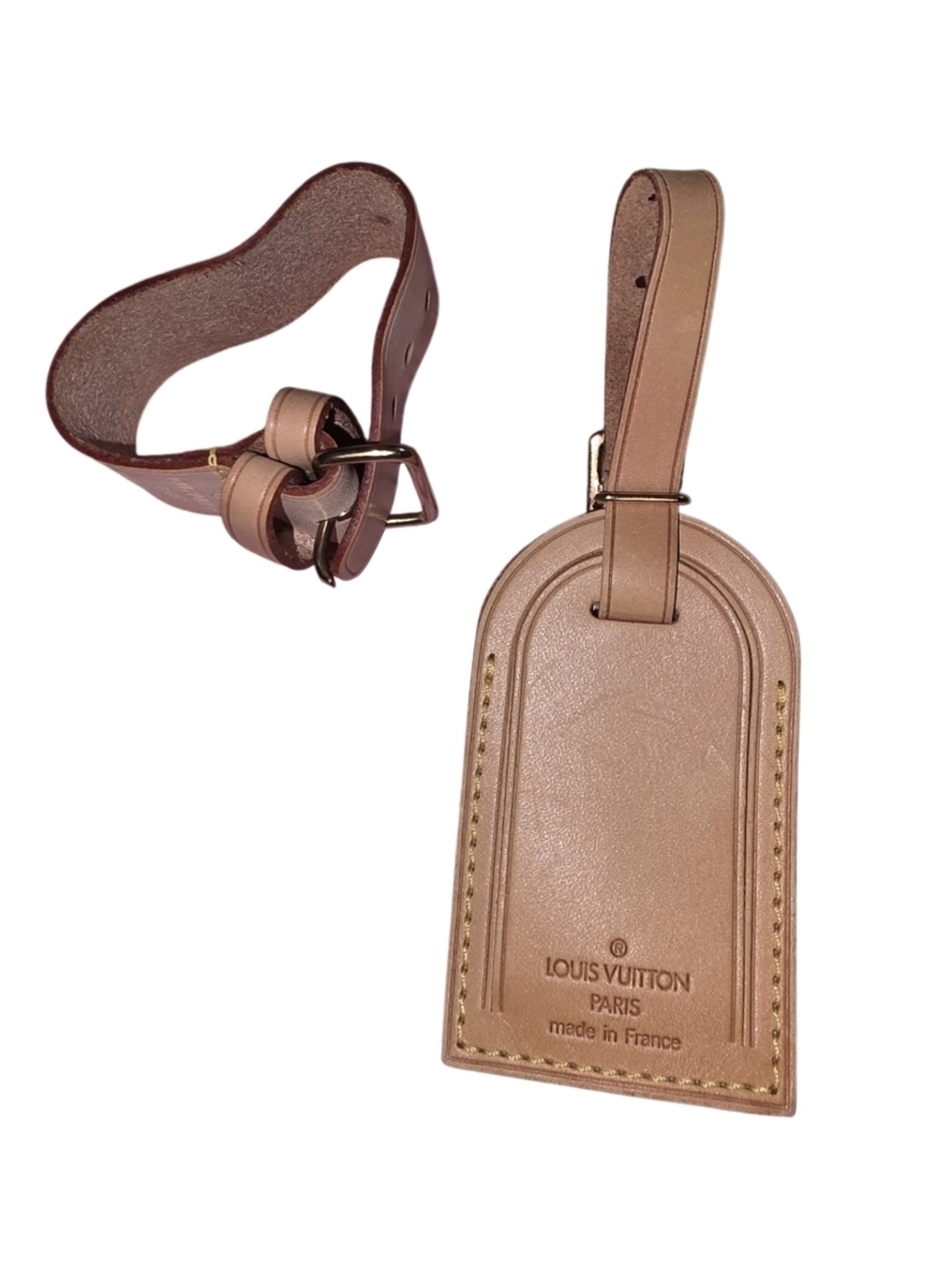 Louis Vuitton Luggage Tag and Poignet Vachetta Leather